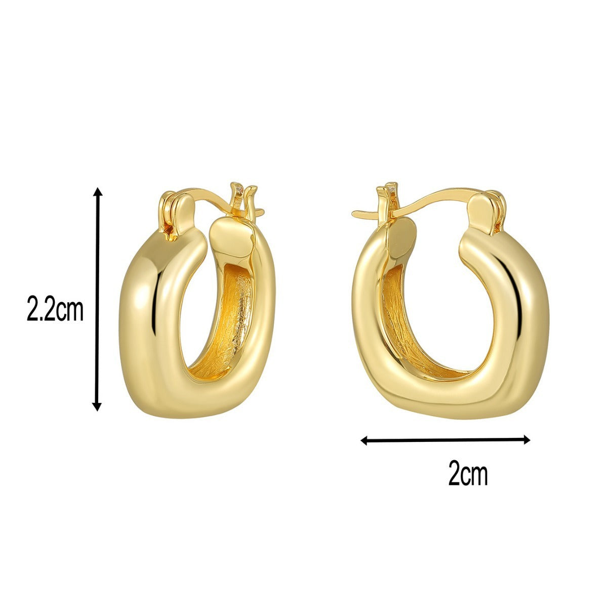 All-match Fashion Simple U-shaped Glossy Earrings For Women