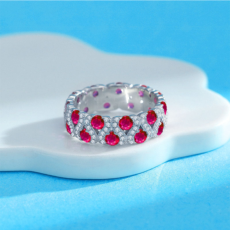 Color High Carbon Rhinestone Ring Women