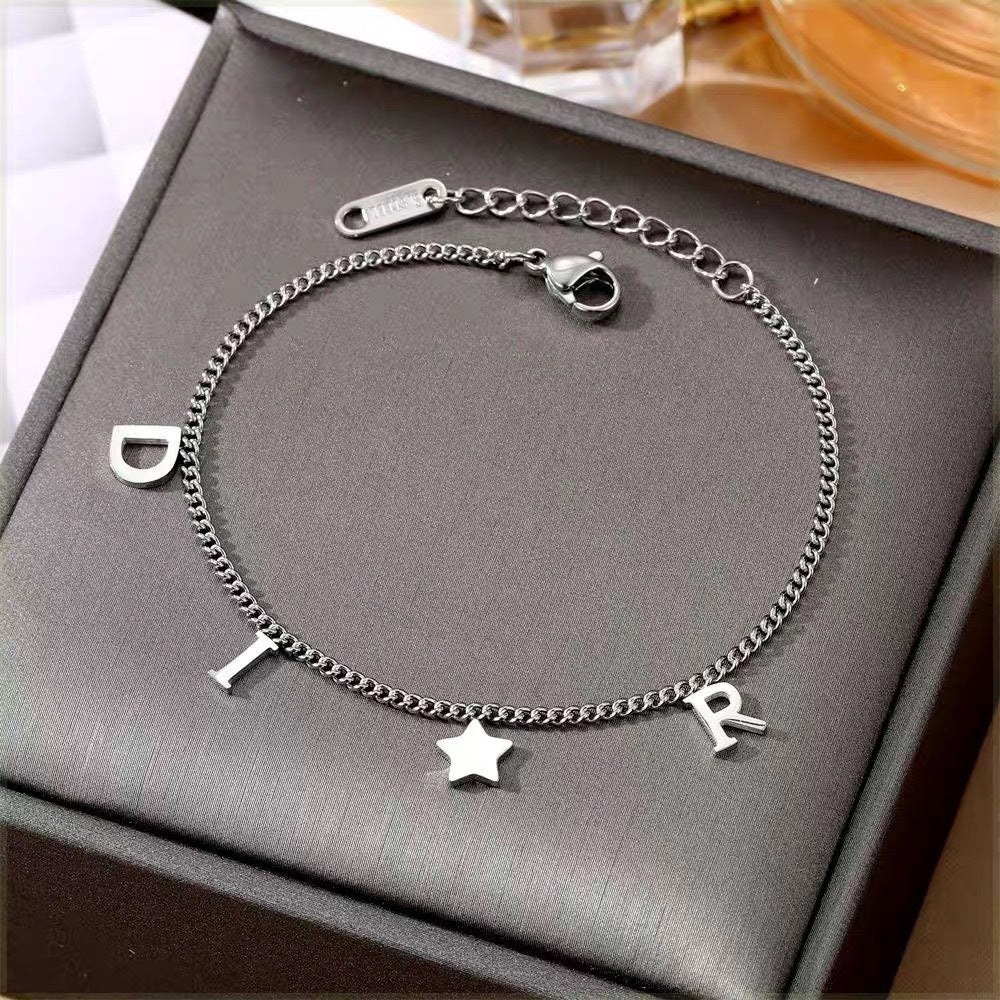 Titanium Steel Letters Fashion Bracelet