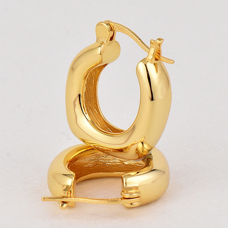 All-match Fashion Simple U-shaped Glossy Earrings For Women